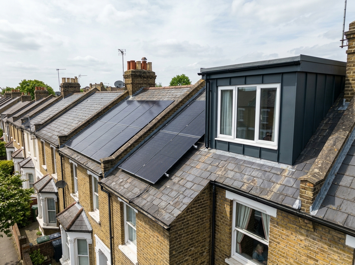 Slate roof solar bracket mounting and dormer loft conversion bundle in Leyton London E10
